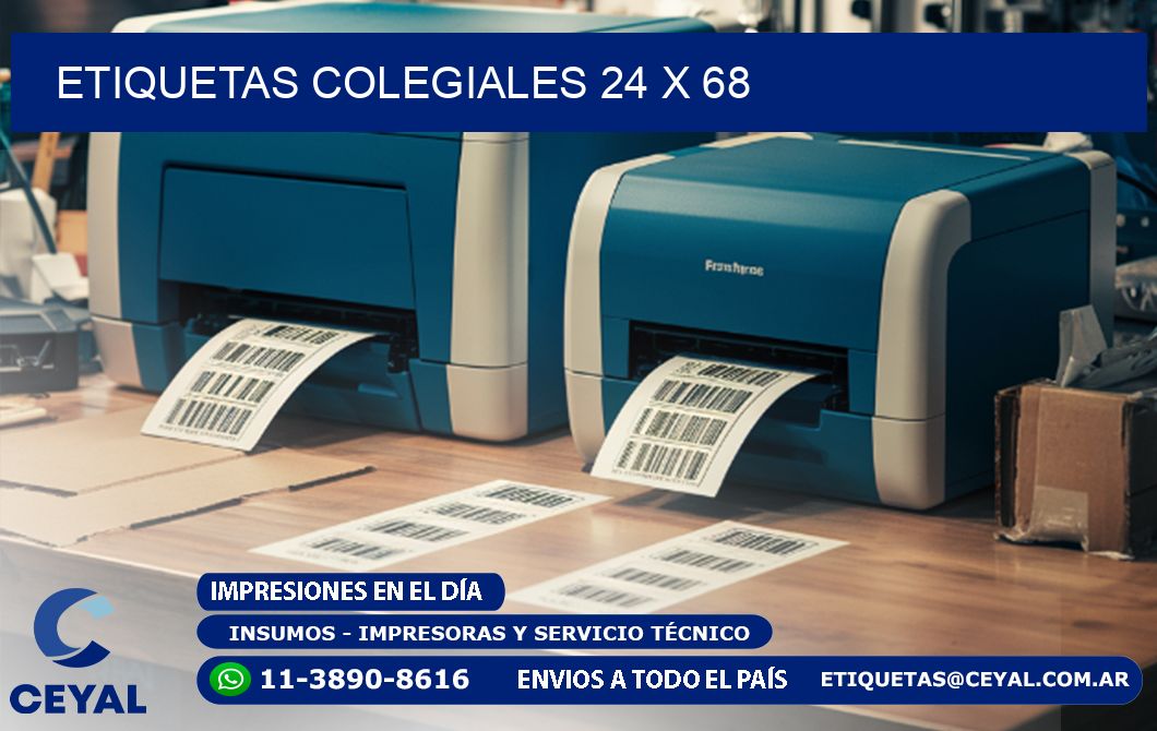 Etiquetas Colegiales 24 x 68