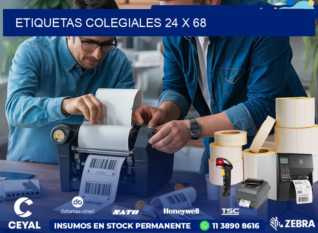 Etiquetas Colegiales 24 x 68