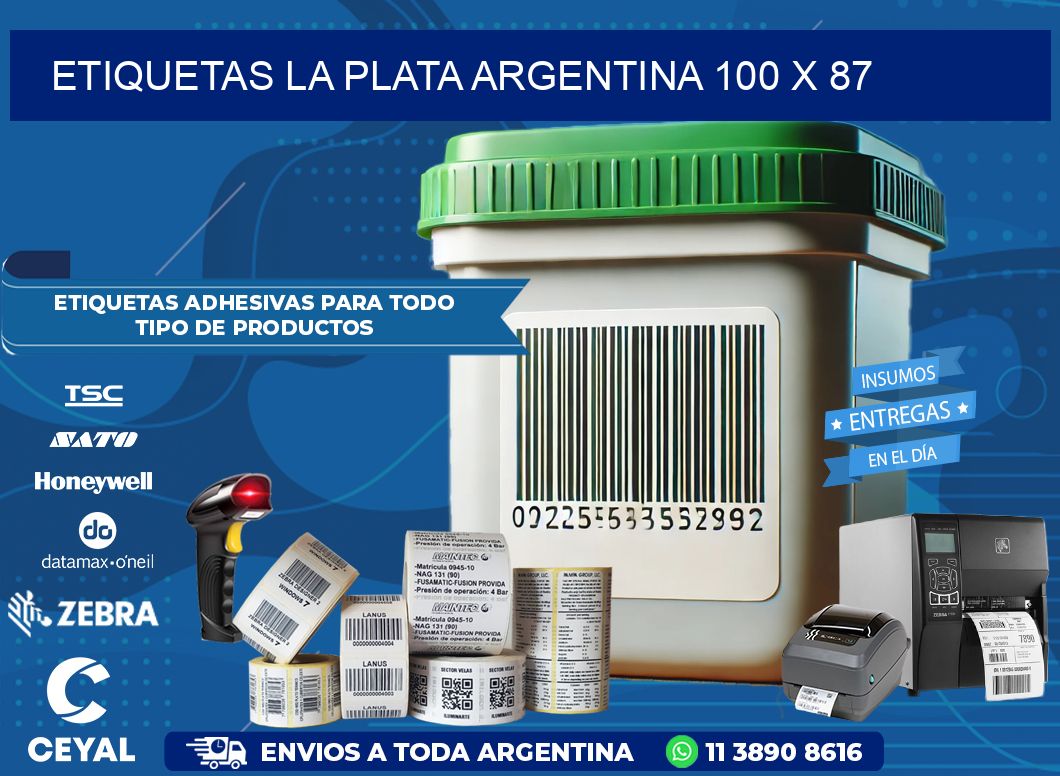 Etiquetas La Plata Argentina 100 x 87
