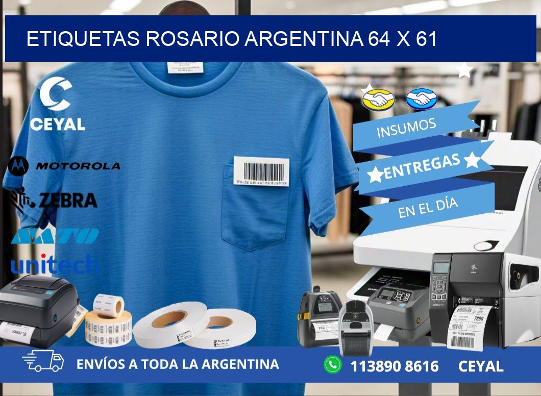 Etiquetas Rosario Argentina 64 x 61
