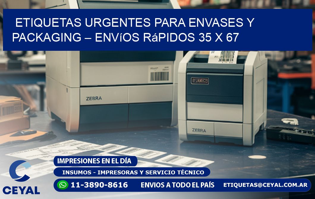 Etiquetas Urgentes para Envases y Packaging – Envíos Rápidos 35 x 67