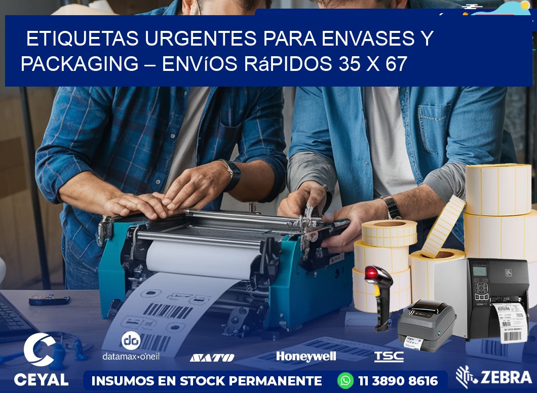 Etiquetas Urgentes para Envases y Packaging – Envíos Rápidos 35 x 67