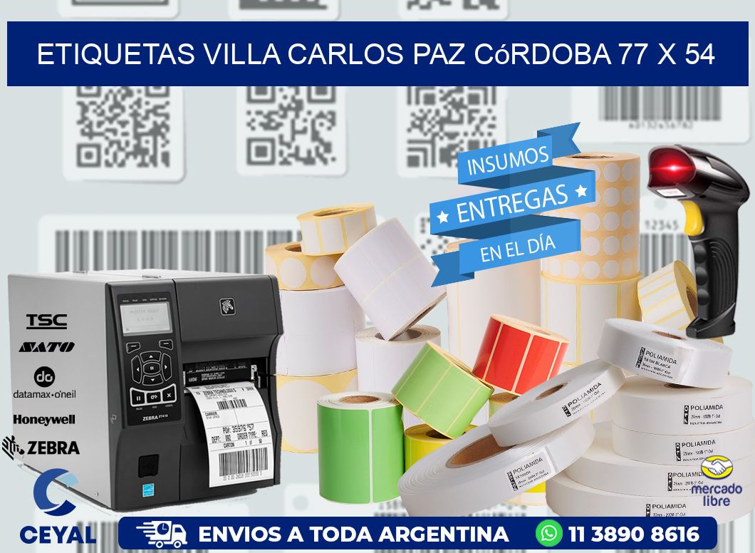 Etiquetas Villa Carlos Paz Córdoba 77 x 54