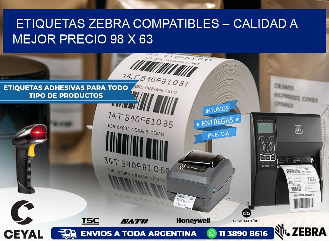 Etiquetas Zebra Compatibles – Calidad a Mejor Precio 98 x 63