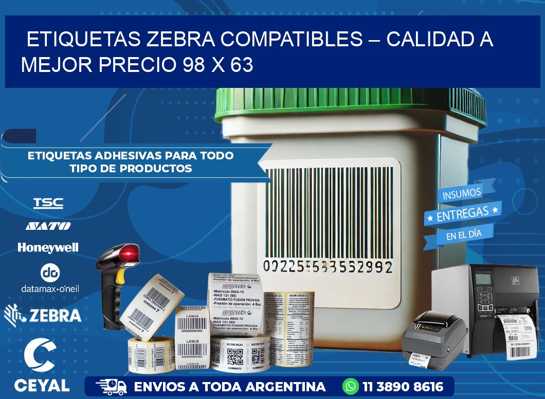 Etiquetas Zebra Compatibles – Calidad a Mejor Precio 98 x 63
