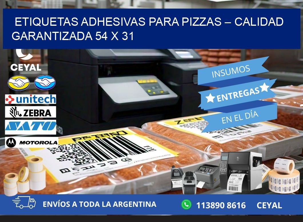 Etiquetas adhesivas para pizzas – Calidad garantizada 54 x 31