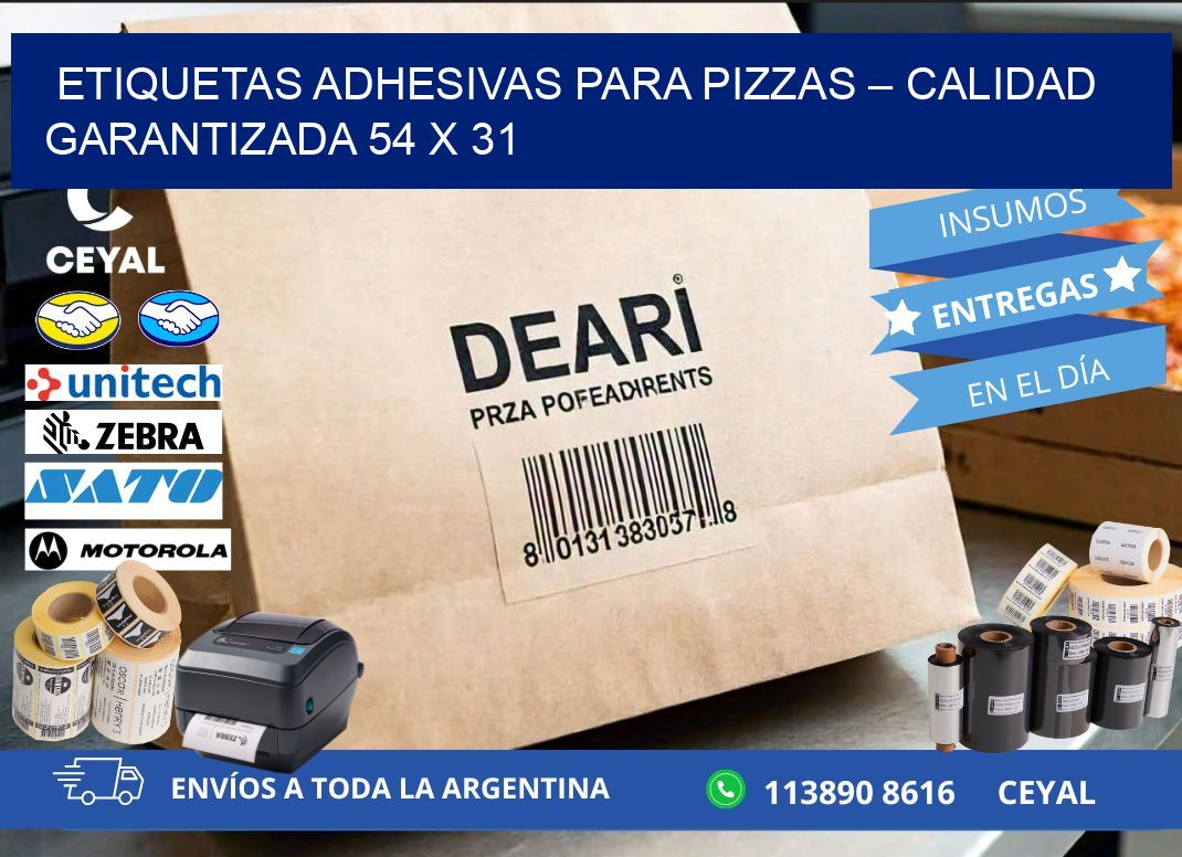 Etiquetas adhesivas para pizzas – Calidad garantizada 54 x 31
