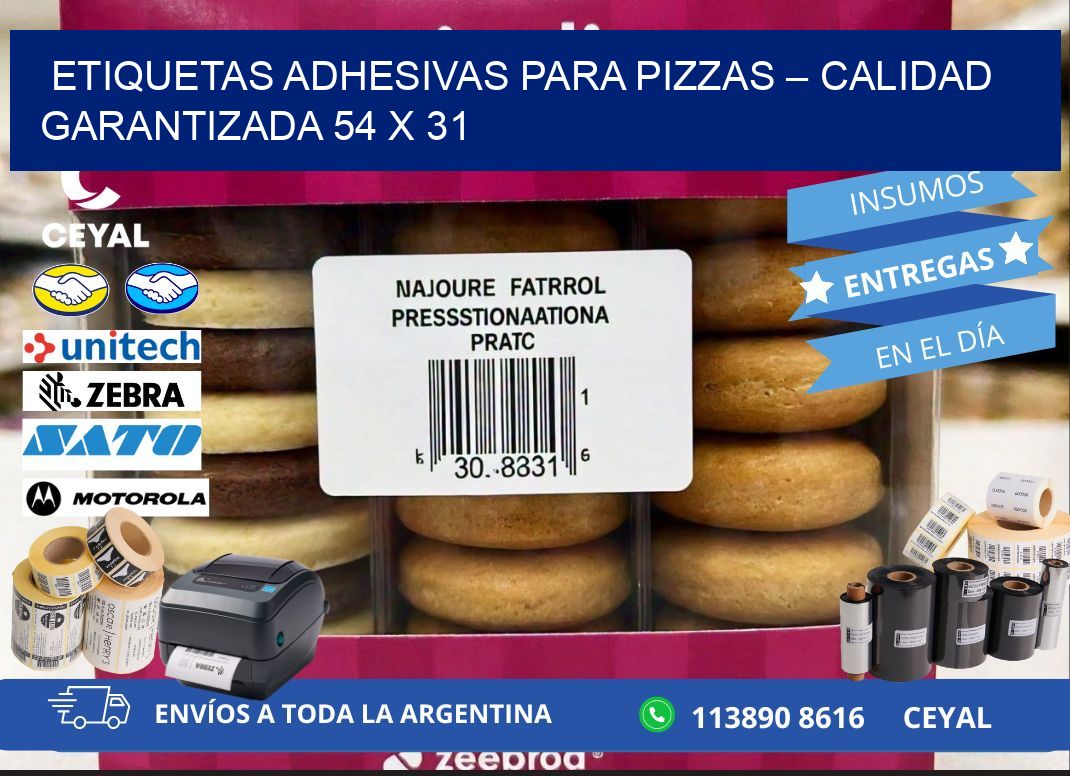 Etiquetas adhesivas para pizzas – Calidad garantizada 54 x 31