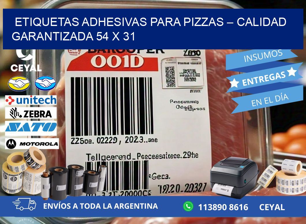 Etiquetas adhesivas para pizzas – Calidad garantizada 54 x 31