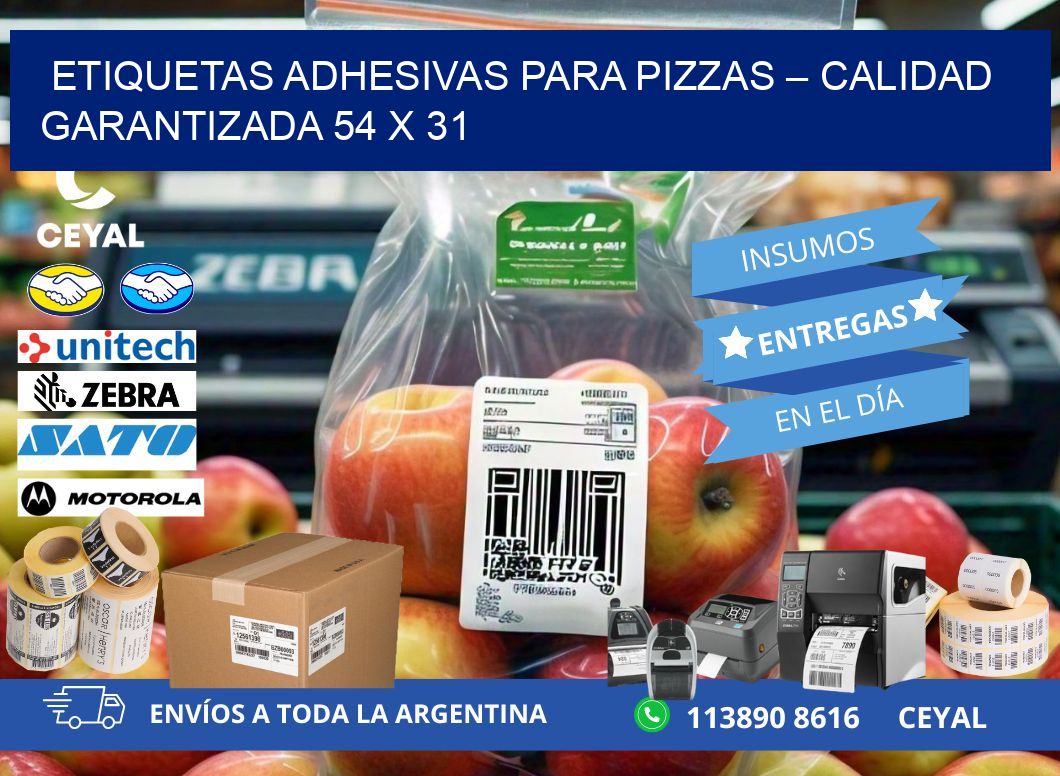 Etiquetas adhesivas para pizzas – Calidad garantizada 54 x 31