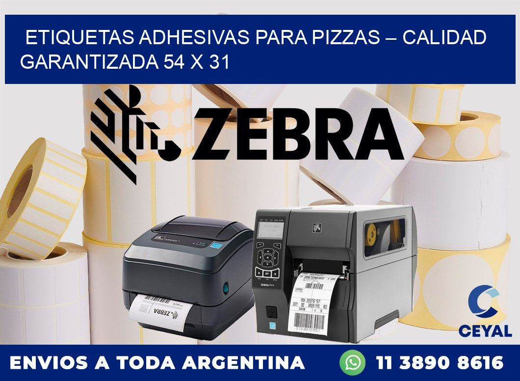 Etiquetas adhesivas para pizzas – Calidad garantizada 54 x 31