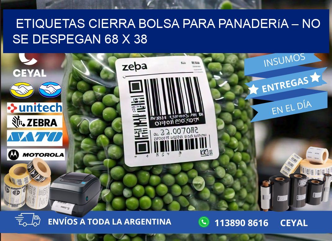 Etiquetas cierra bolsa para panadería – No se despegan 68 x 38