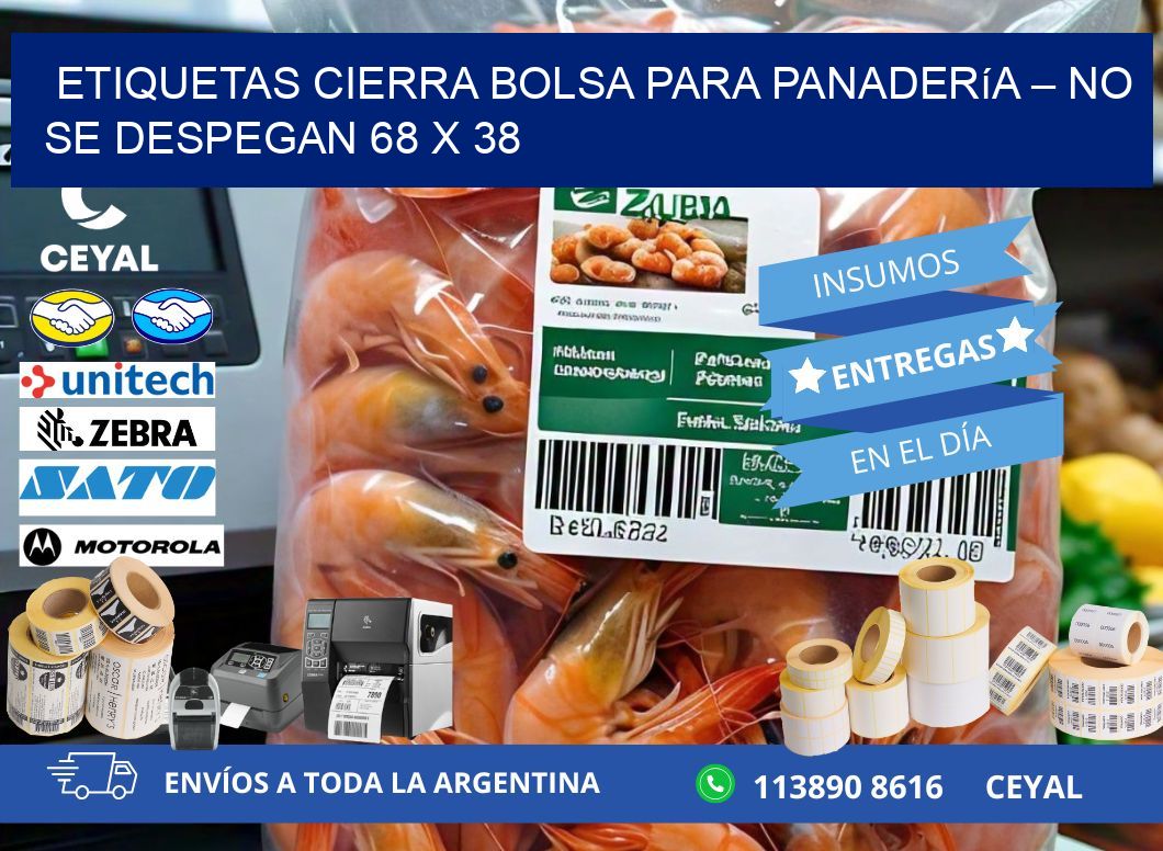 Etiquetas cierra bolsa para panadería – No se despegan 68 x 38