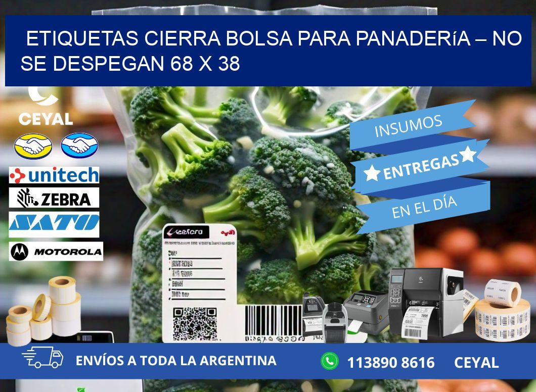 Etiquetas cierra bolsa para panadería – No se despegan 68 x 38