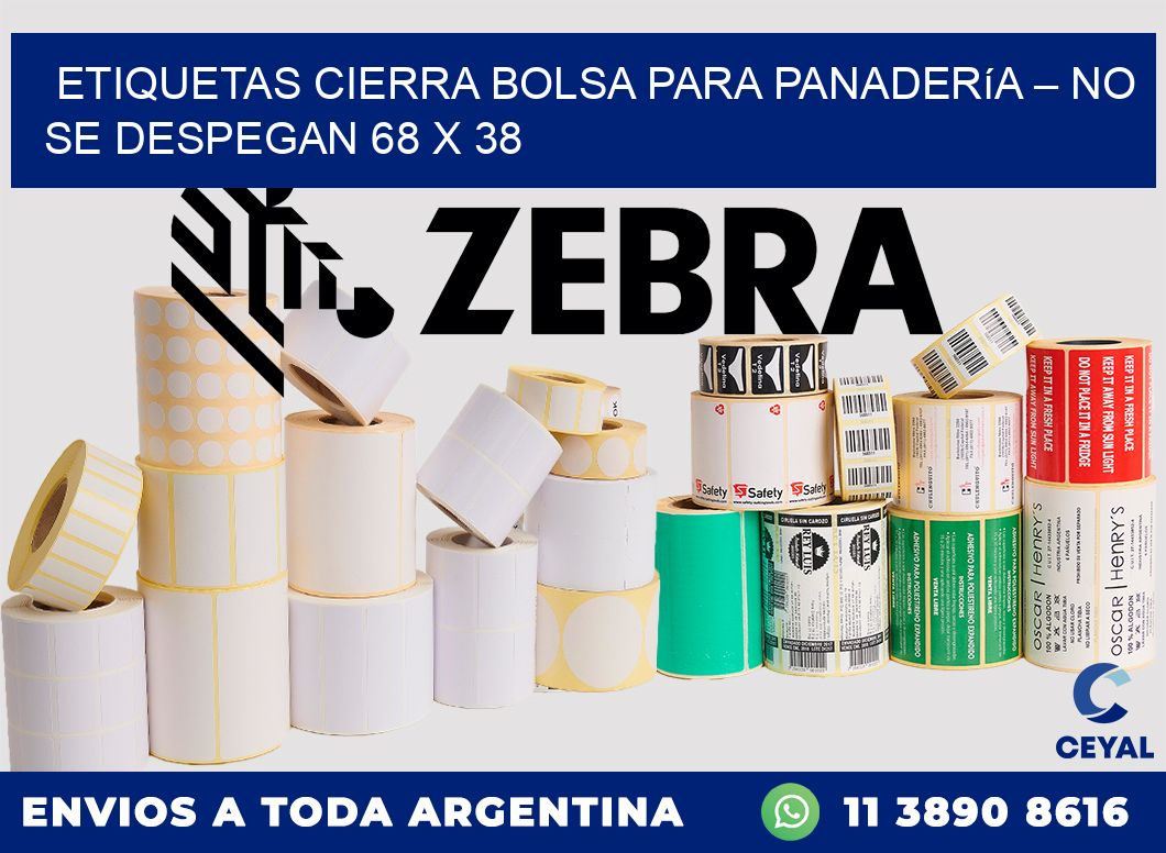 Etiquetas cierra bolsa para panadería – No se despegan 68 x 38