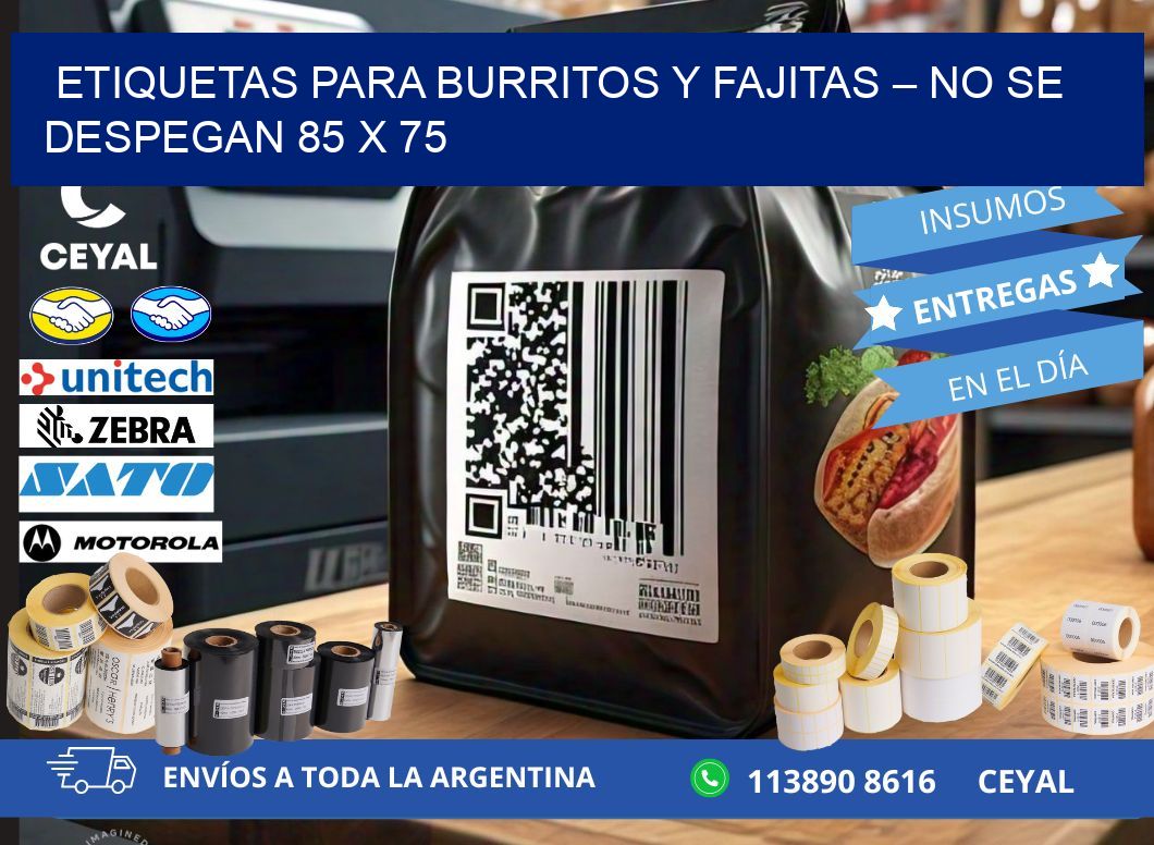 Etiquetas para burritos y fajitas – No se despegan 85 x 75