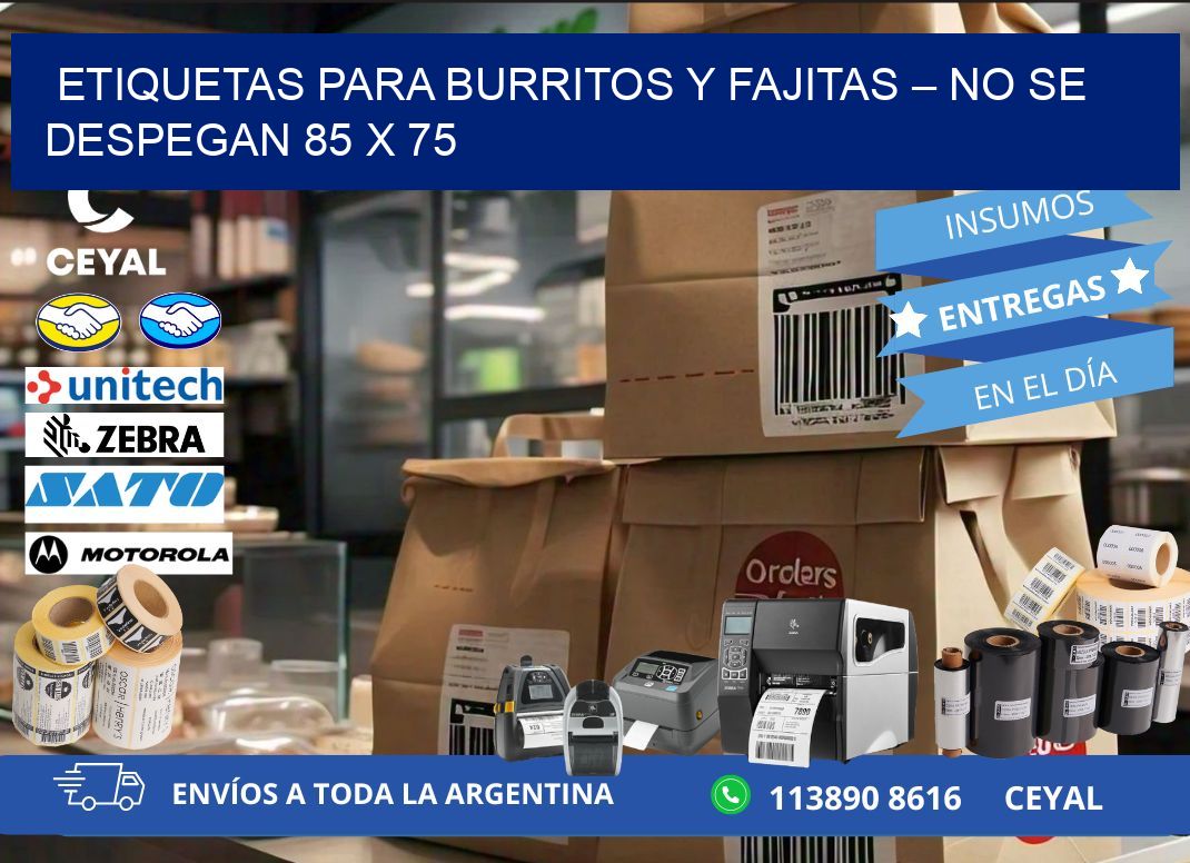 Etiquetas para burritos y fajitas – No se despegan 85 x 75
