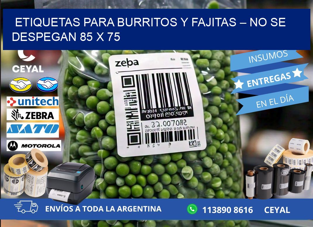 Etiquetas para burritos y fajitas – No se despegan 85 x 75