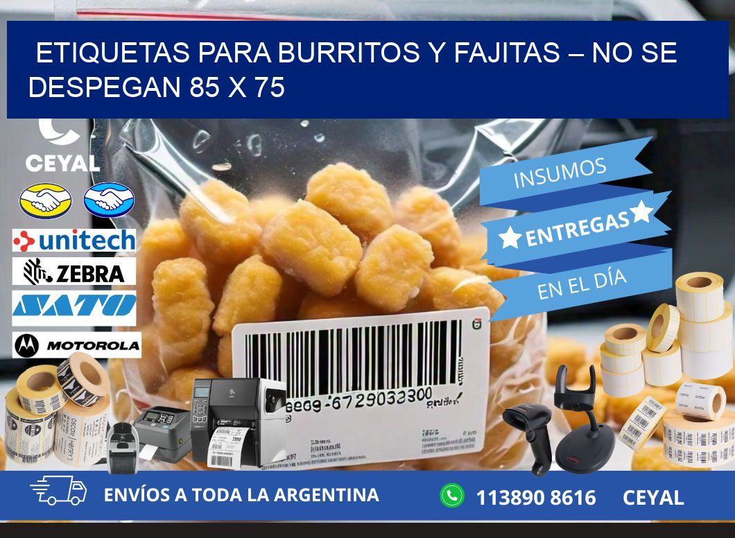 Etiquetas para burritos y fajitas – No se despegan 85 x 75