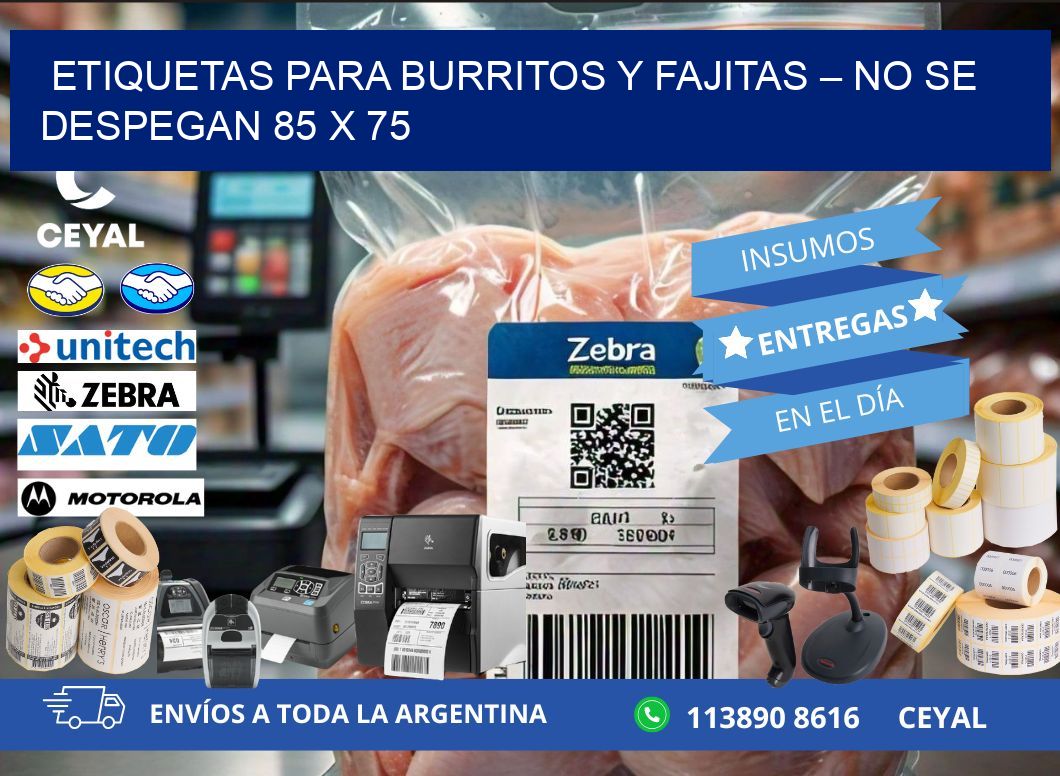 Etiquetas para burritos y fajitas – No se despegan 85 x 75