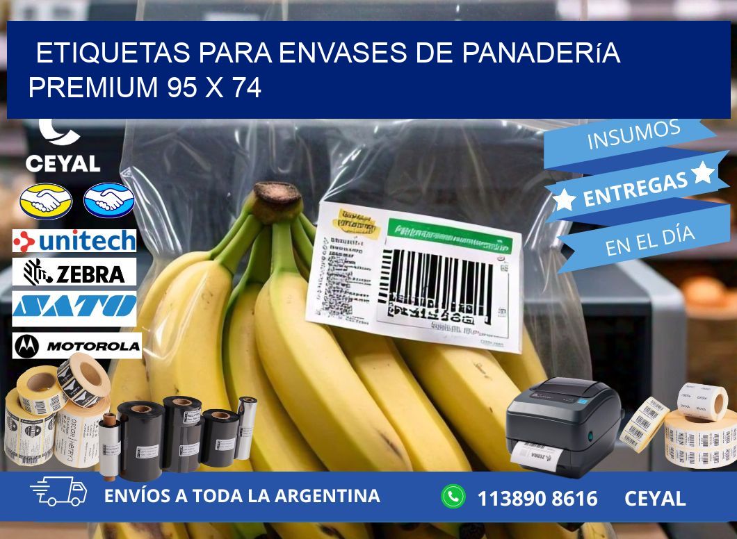 Etiquetas para envases de panadería premium 95 x 74