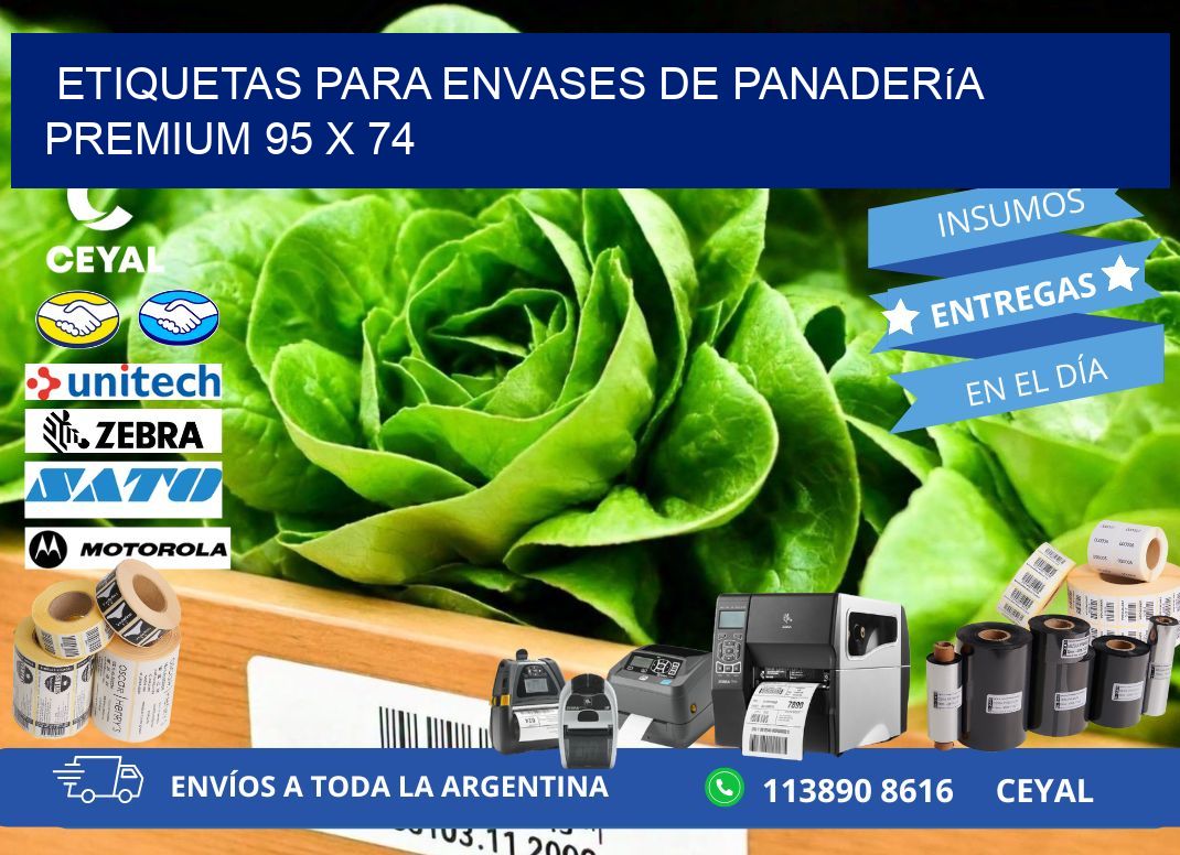 Etiquetas para envases de panadería premium 95 x 74