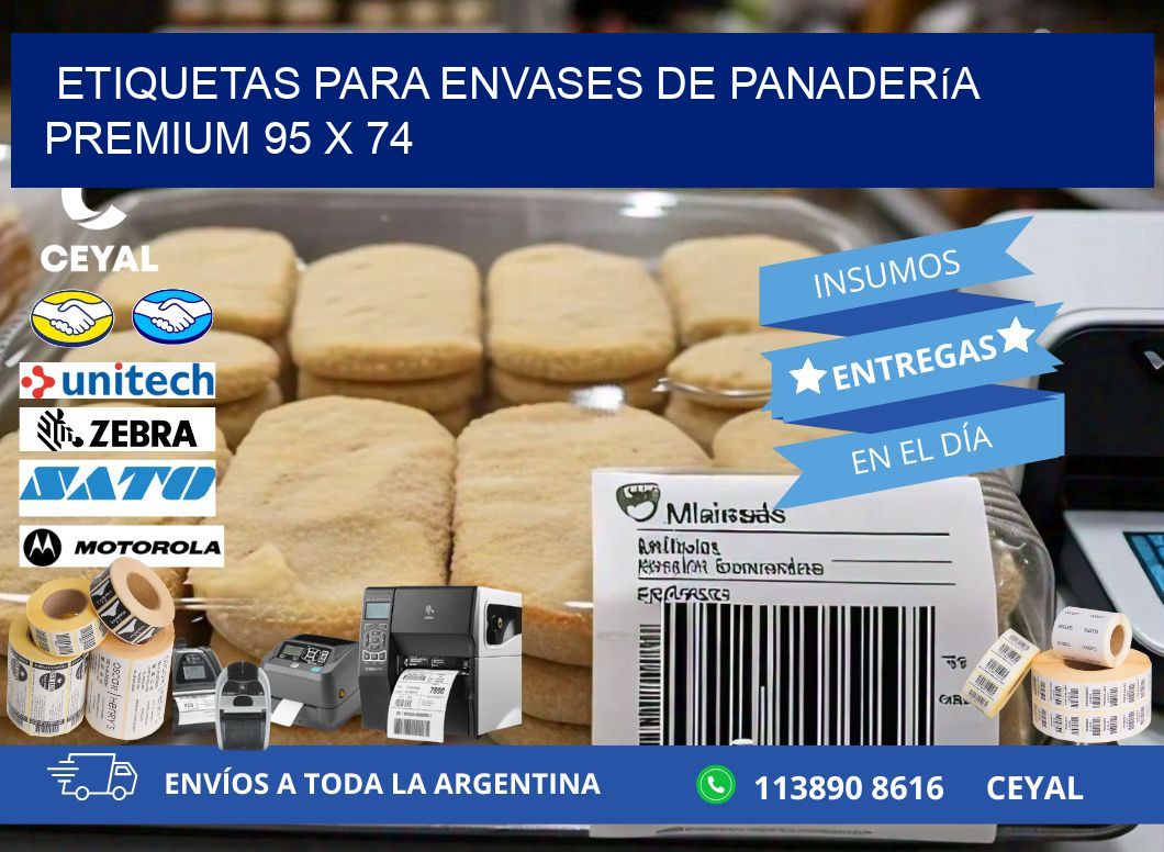 Etiquetas para envases de panadería premium 95 x 74