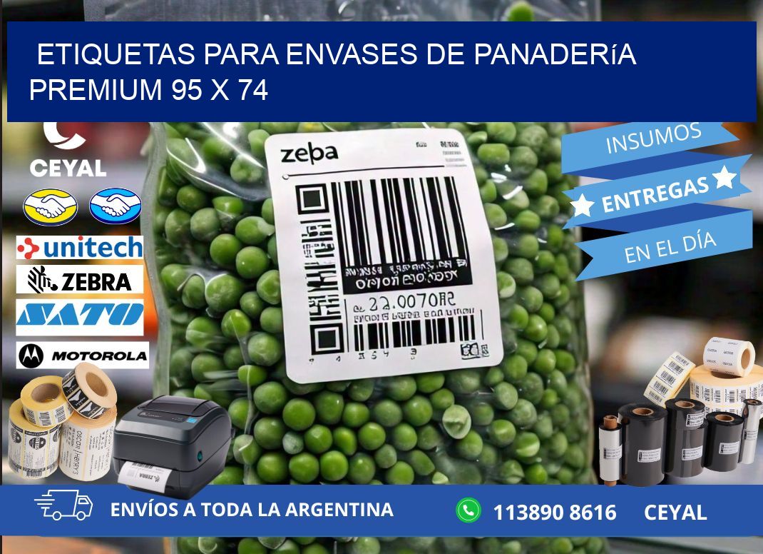 Etiquetas para envases de panadería premium 95 x 74