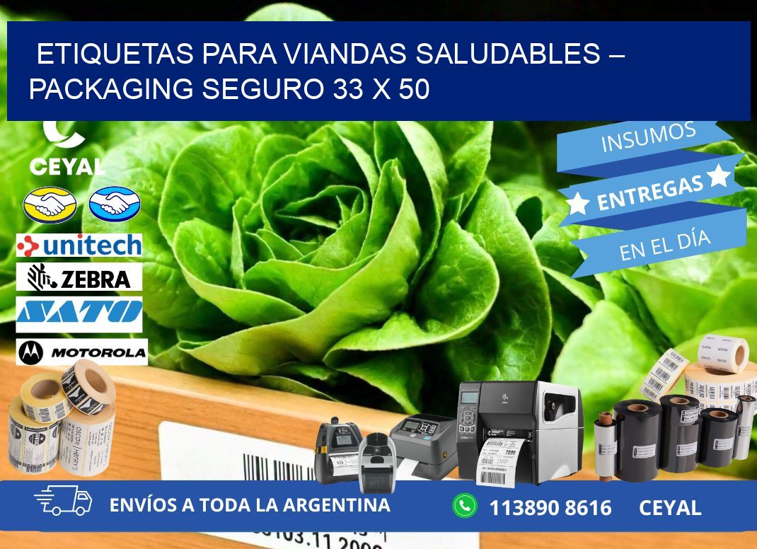 Etiquetas para viandas saludables – Packaging seguro 33 x 50
