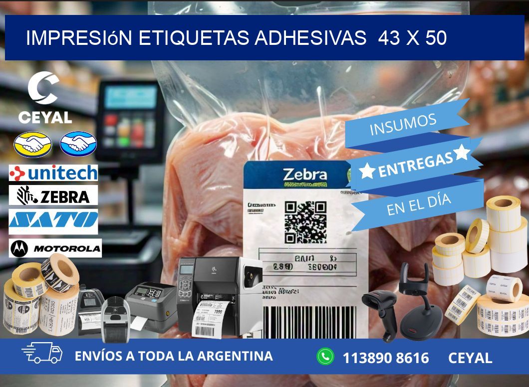 Impresión Etiquetas adhesivas 43 x 50