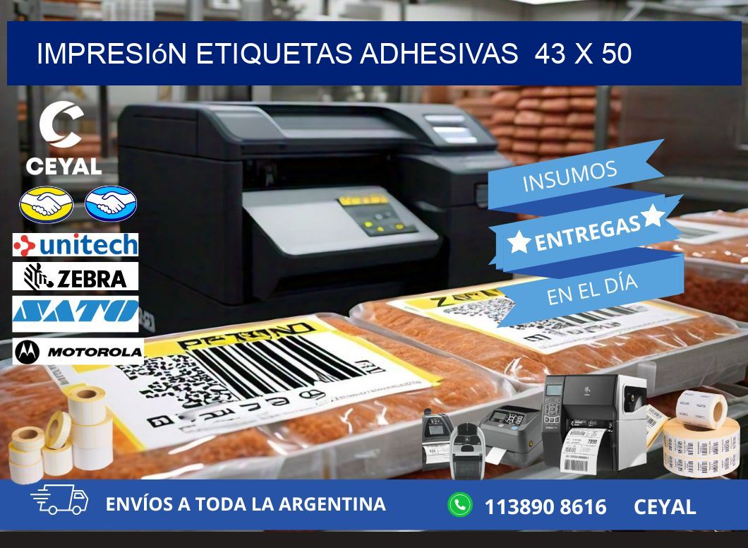 Impresión Etiquetas adhesivas 43 x 50