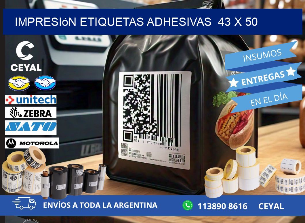 Impresión Etiquetas adhesivas 43 x 50