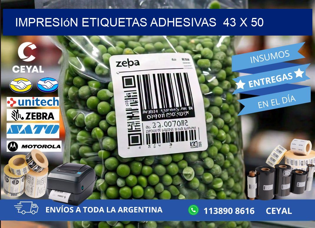 Impresión Etiquetas adhesivas 43 x 50