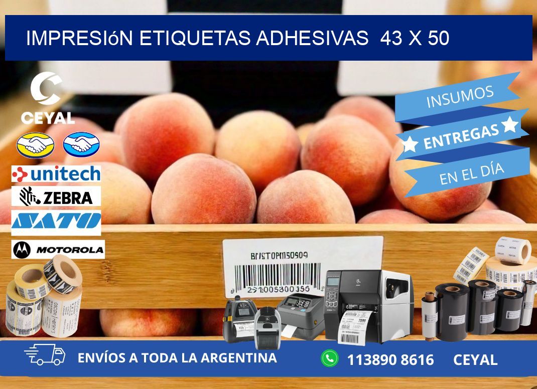Impresión Etiquetas adhesivas 43 x 50