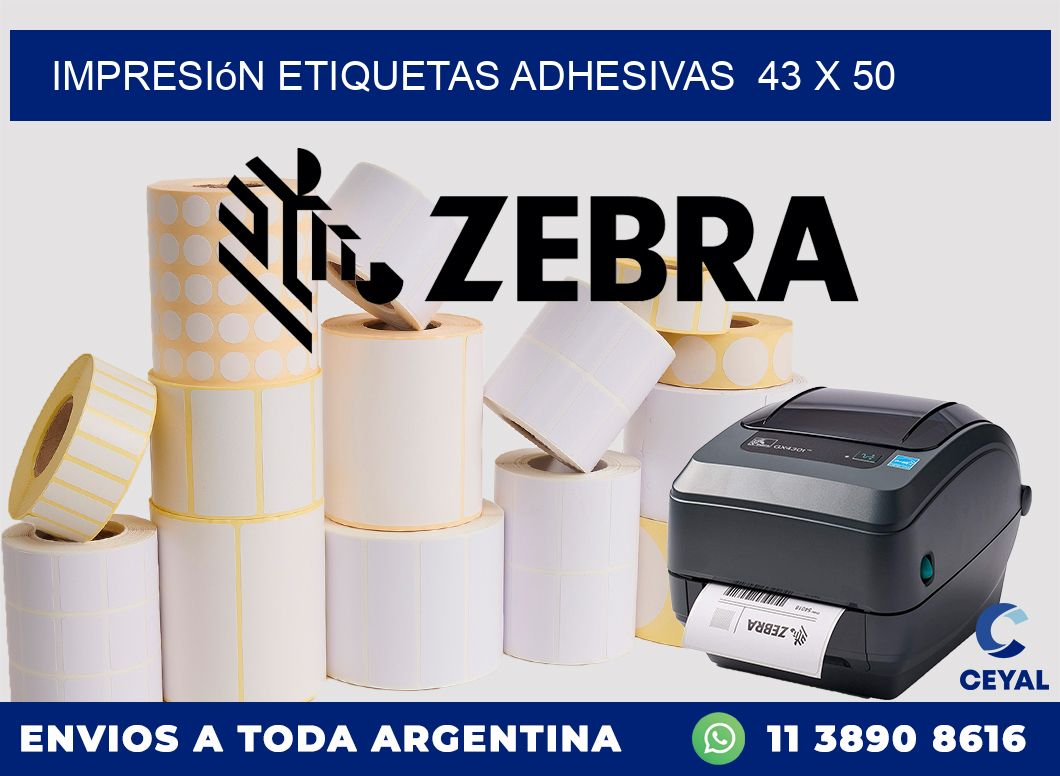 Impresión Etiquetas adhesivas 43 x 50