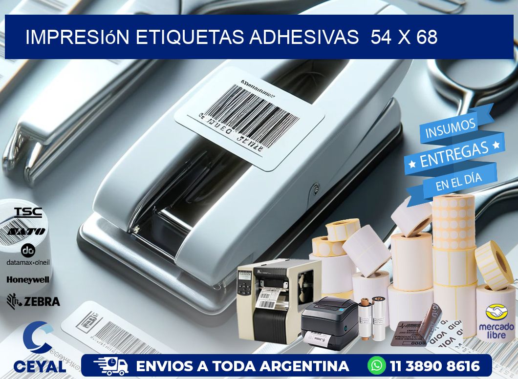 Impresión Etiquetas adhesivas 54 x 68