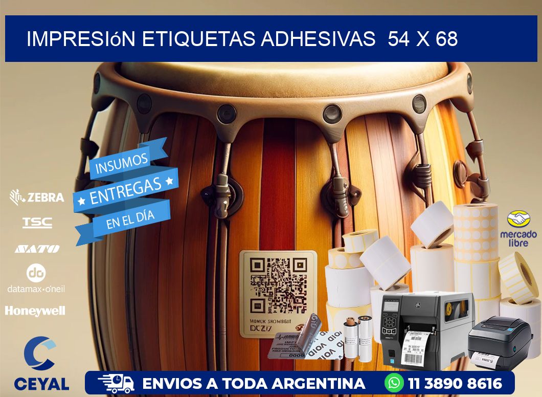 Impresión Etiquetas adhesivas 54 x 68