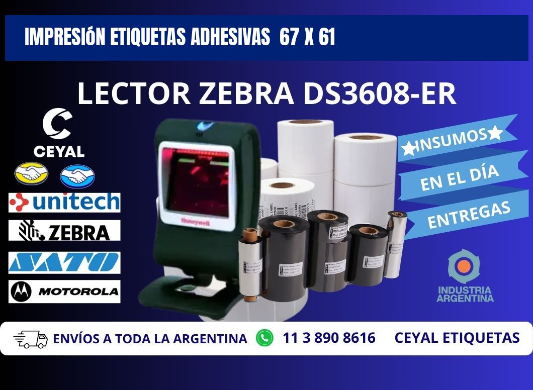 Impresión Etiquetas adhesivas 67 x 61