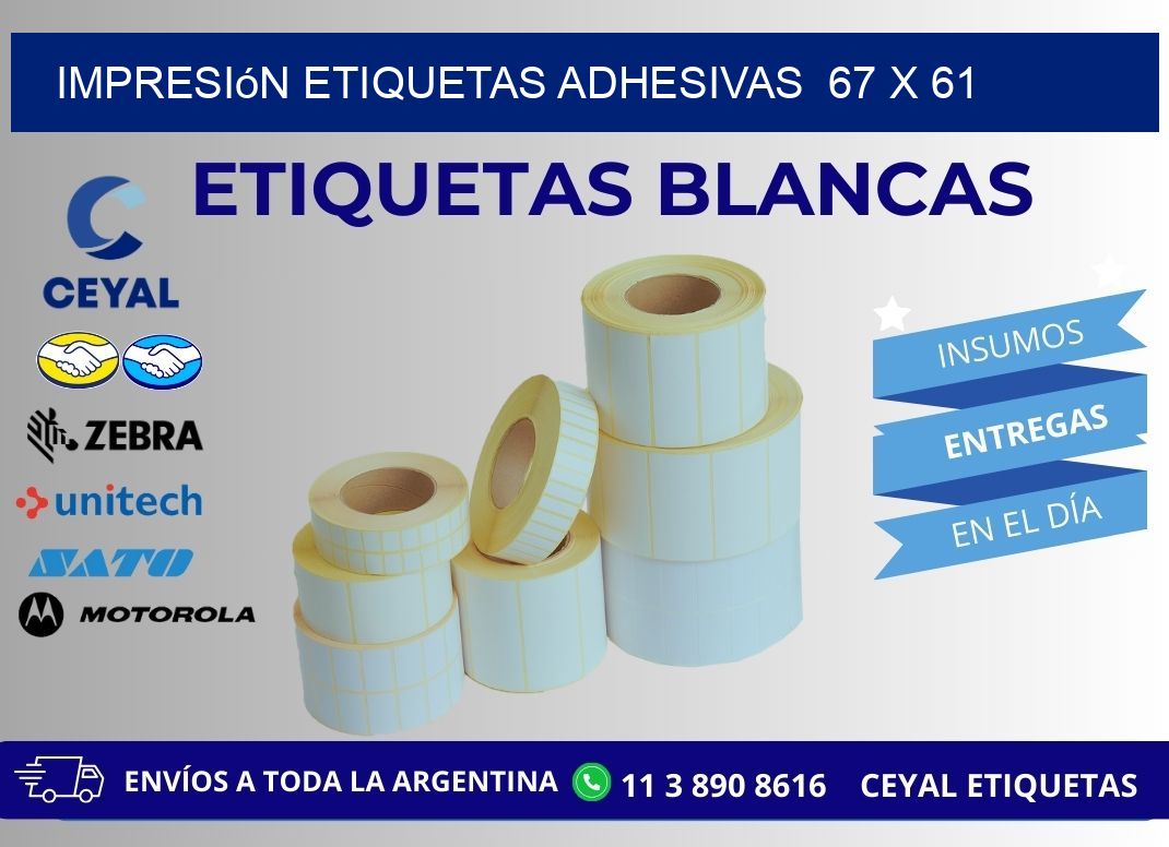Impresión Etiquetas adhesivas 67 x 61