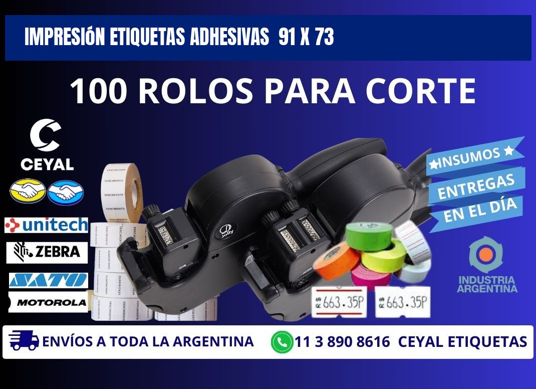 Impresión Etiquetas adhesivas 91 x 73