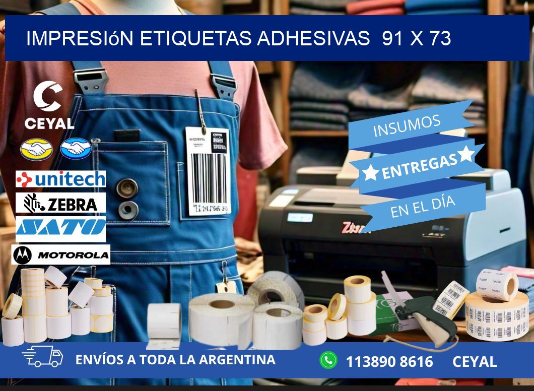 Impresión Etiquetas adhesivas 91 x 73