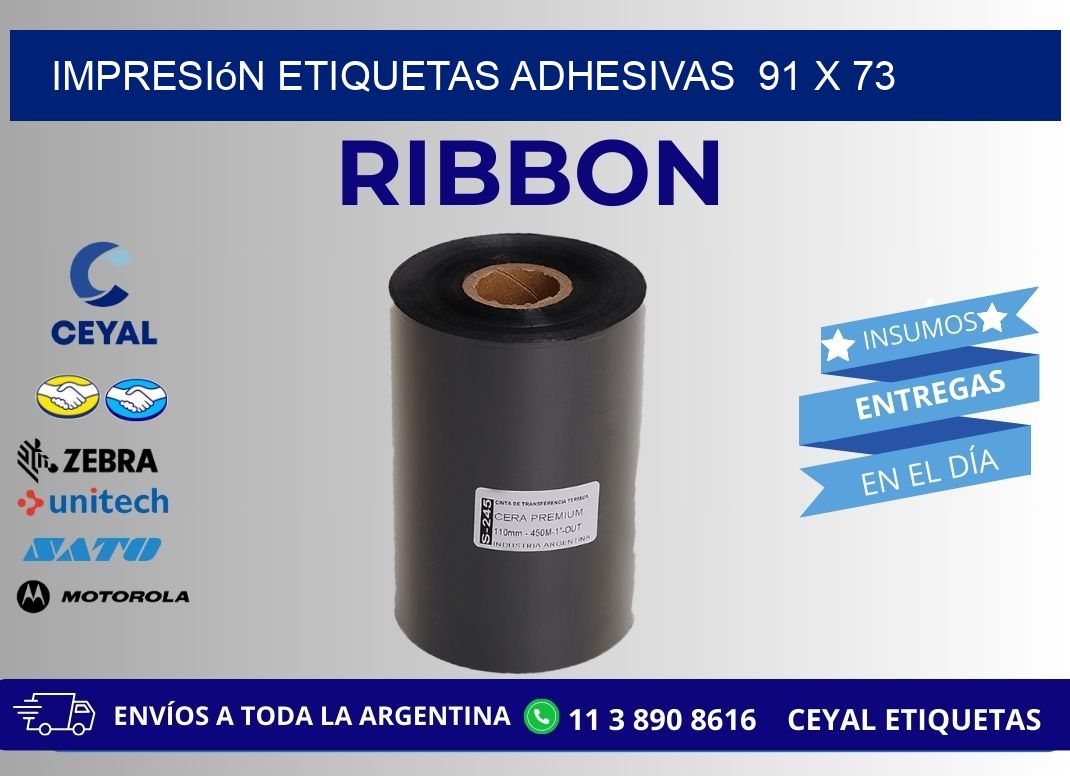 Impresión Etiquetas adhesivas 91 x 73