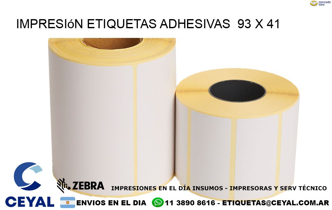 Impresión Etiquetas adhesivas 93 x 41