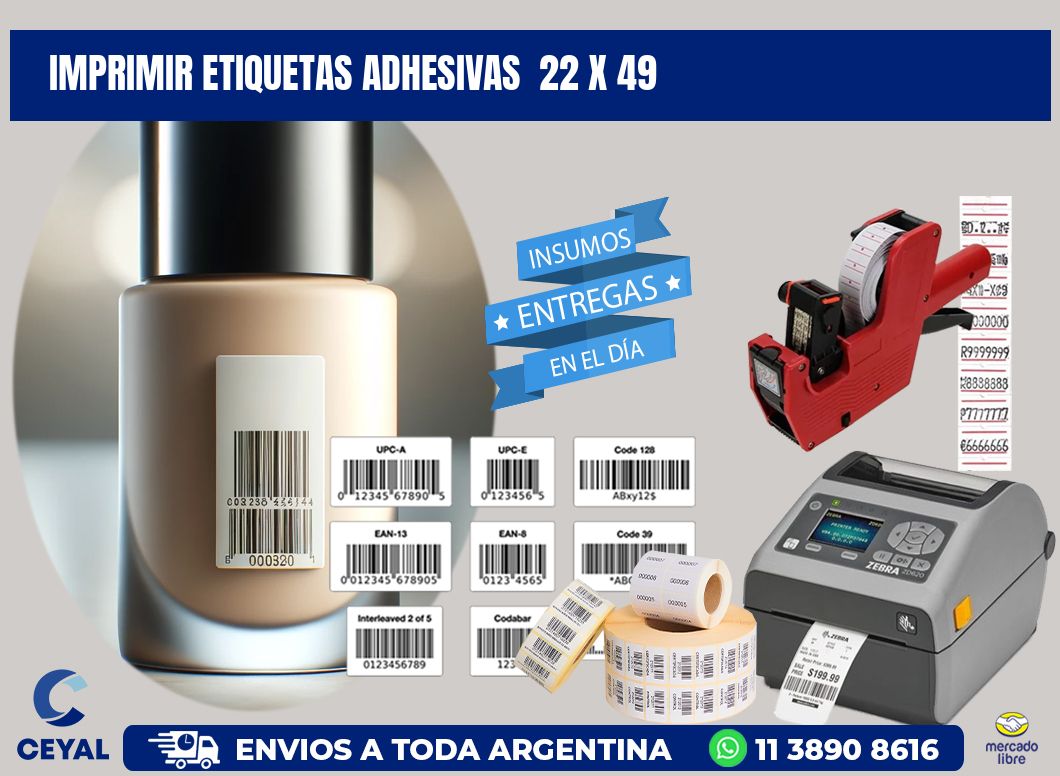 Imprimir Etiquetas adhesivas 22 x 49