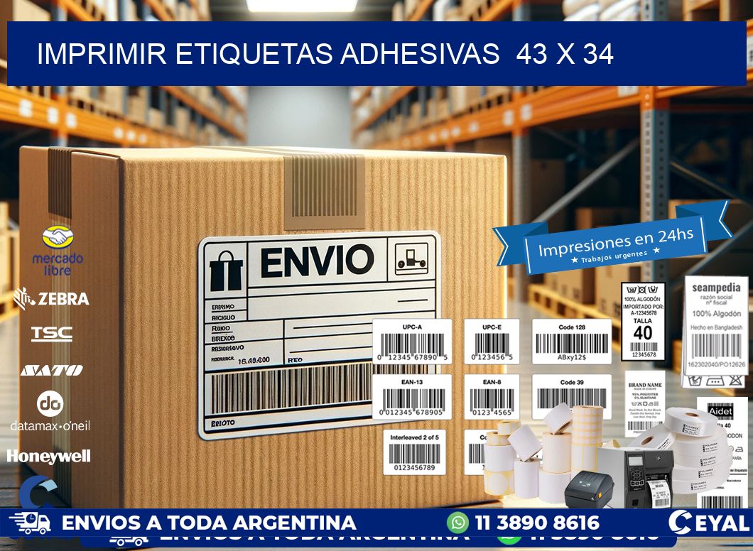 Imprimir Etiquetas adhesivas 43 x 34