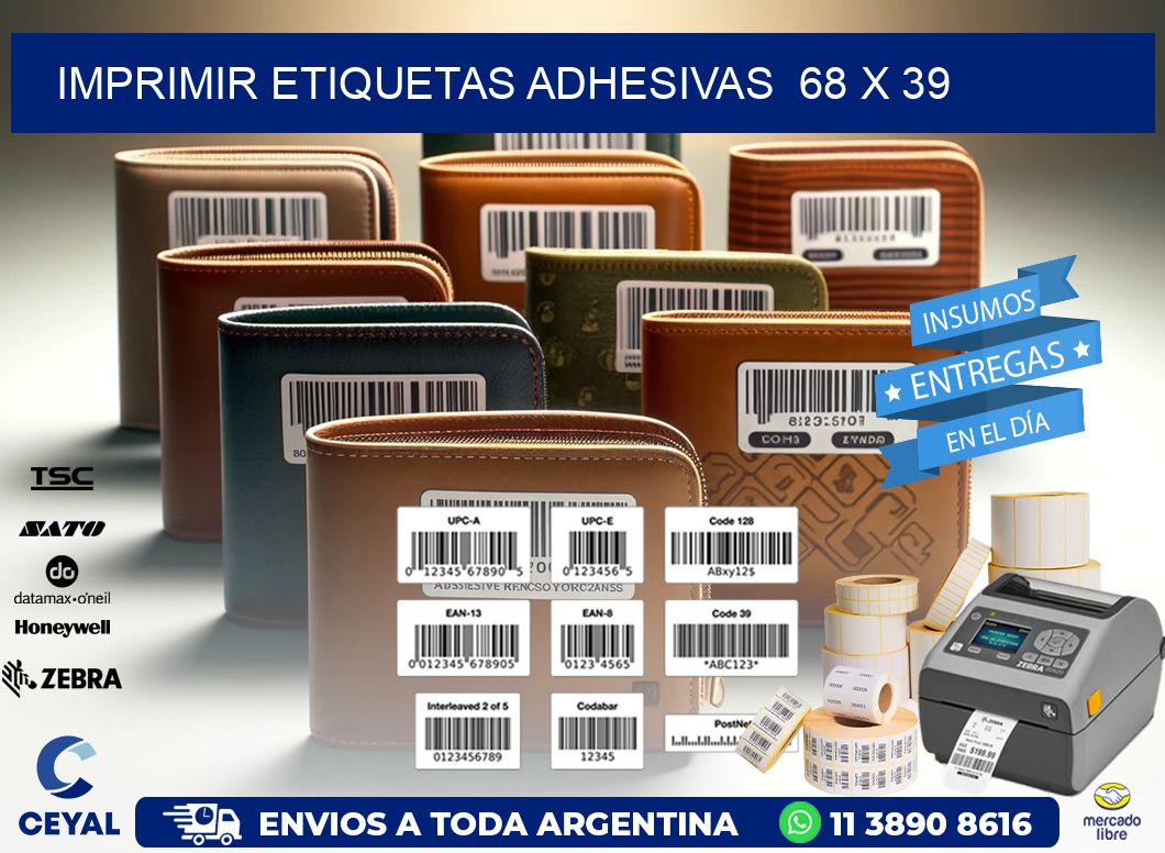 Imprimir Etiquetas adhesivas 68 x 39