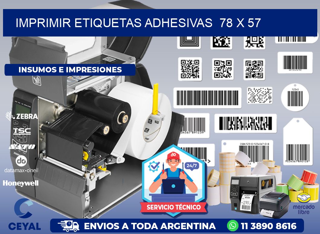 Imprimir Etiquetas adhesivas 78 x 57