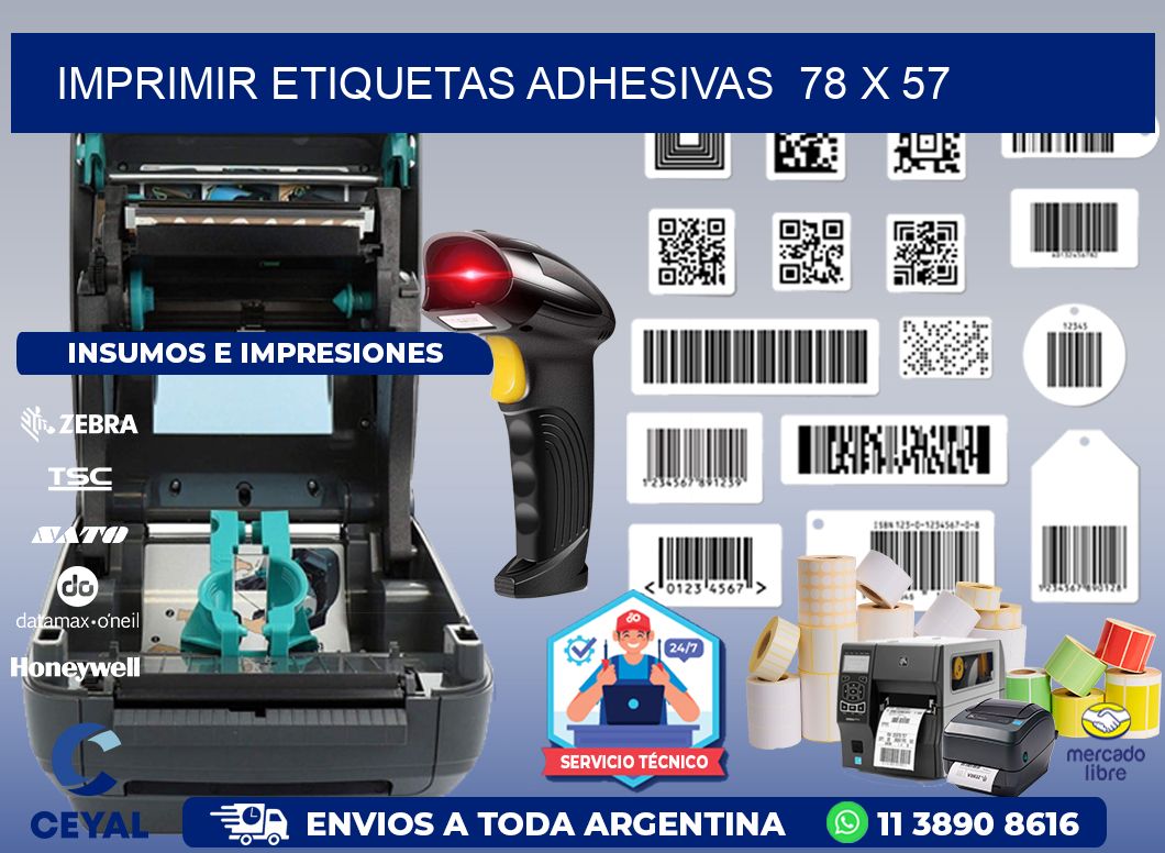 Imprimir Etiquetas adhesivas 78 x 57