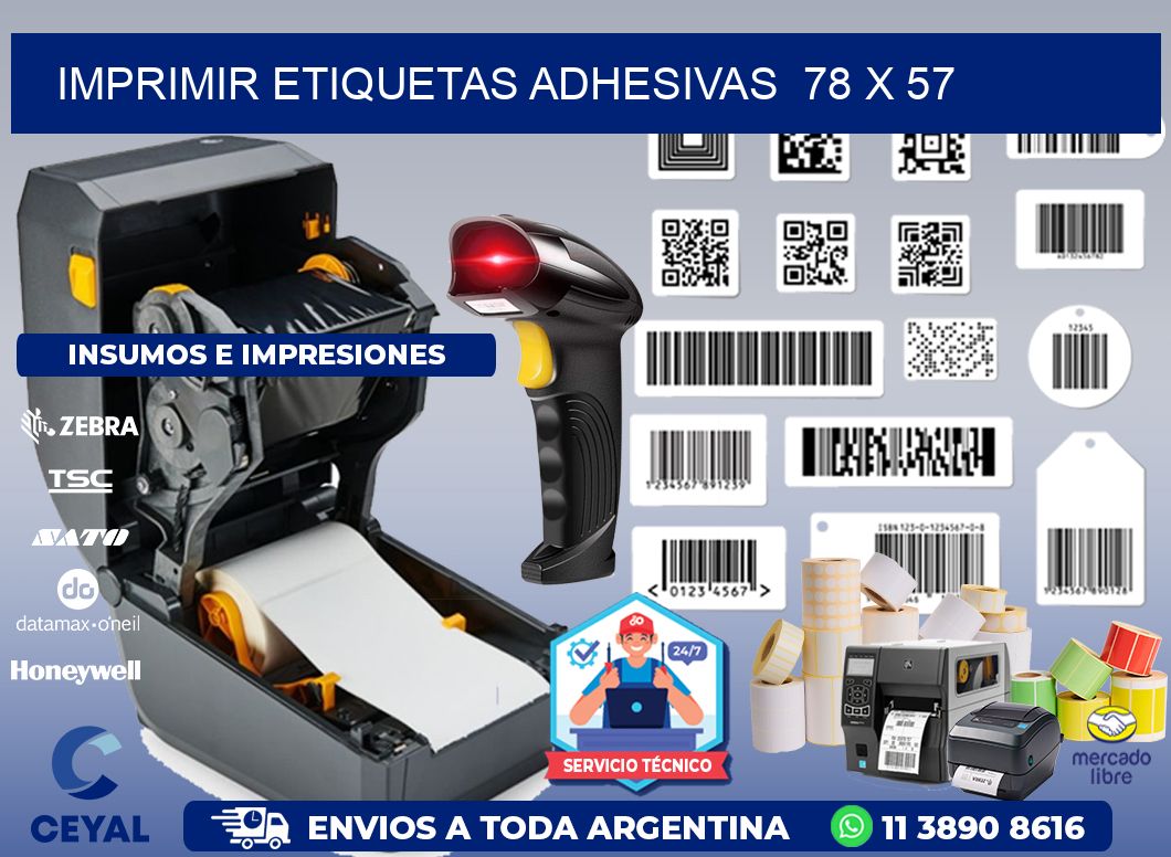 Imprimir Etiquetas adhesivas 78 x 57