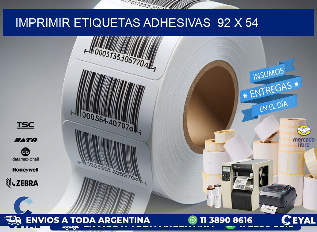 Imprimir Etiquetas adhesivas 92 x 54